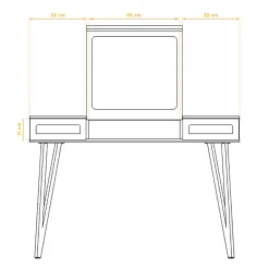 Design Schminktisch mit Spiegel klappbar - Mandirov