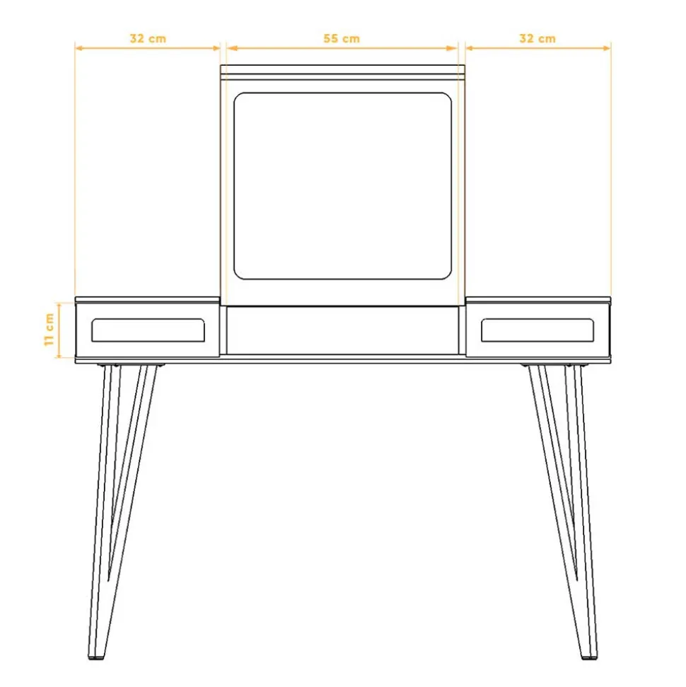 Design Schminktisch mit Spiegel klappbar - Mandirov