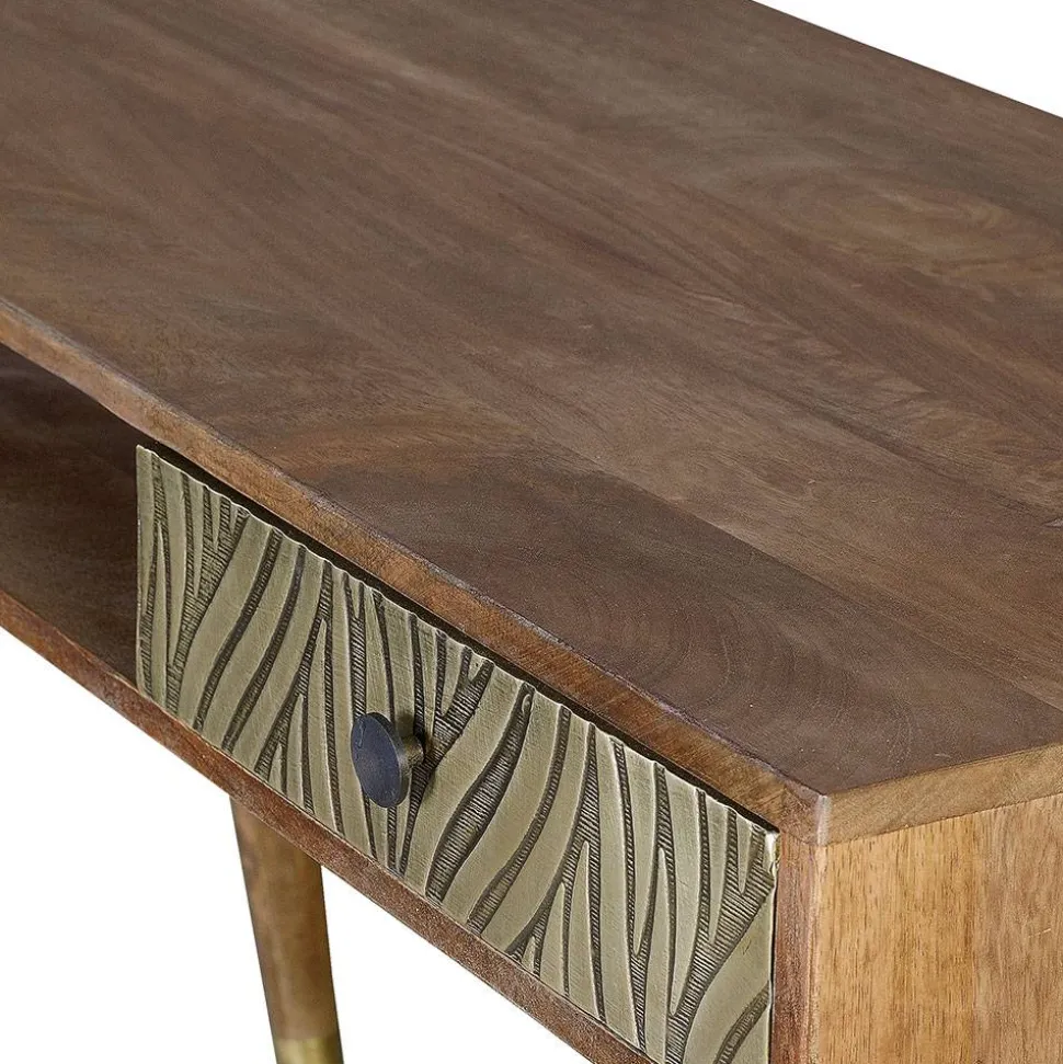 Design Schreibtisch aus Mangoholz und Metall - Filurina