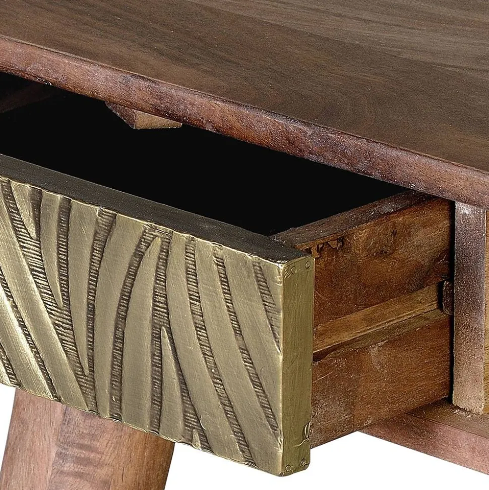 Design Schreibtisch aus Mangoholz und Metall - Filurina