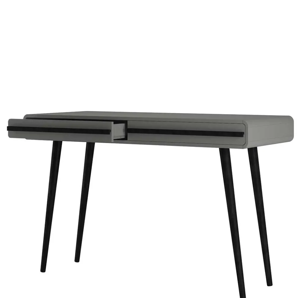 Design Schreibtisch in Grau mit Schwarz - Pavias