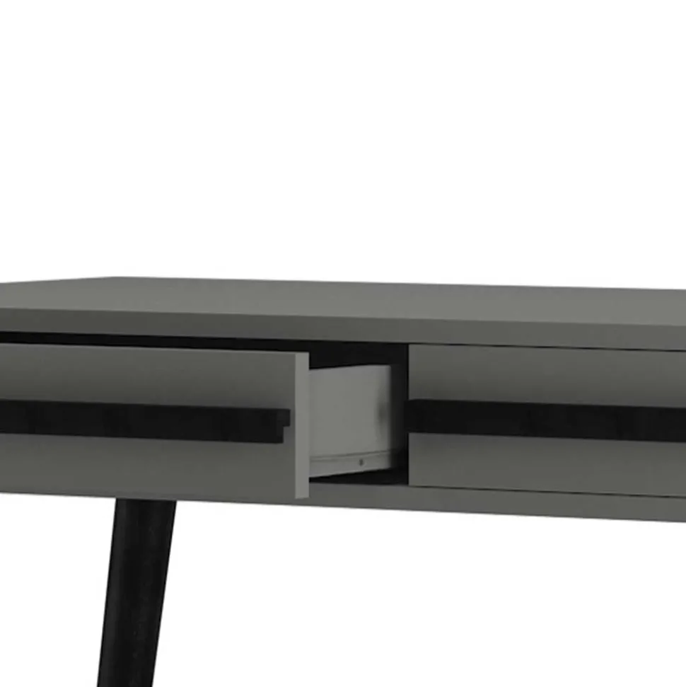 Design Schreibtisch in Grau mit Schwarz - Pavias