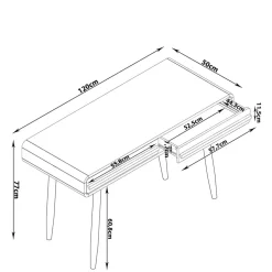 Design Schreibtisch in Grau mit Schwarz - Pavias