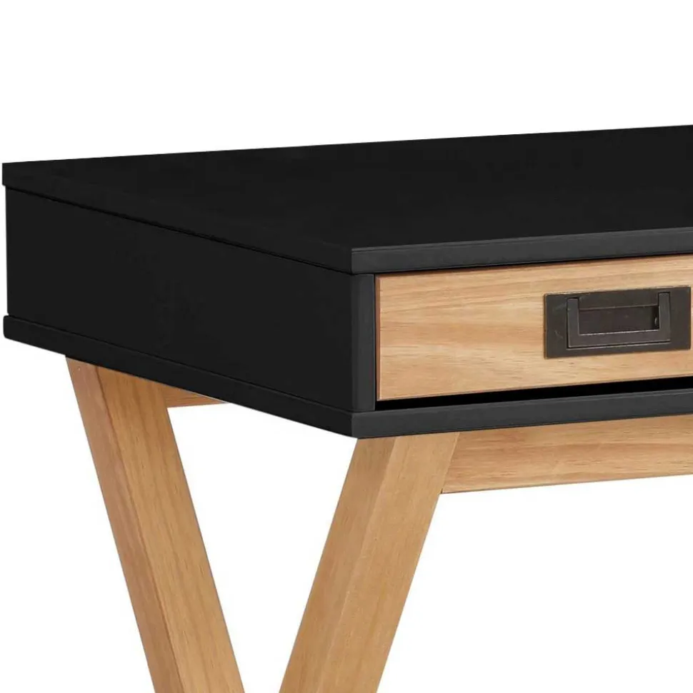 Design Schreibtisch in Schwarz und Kiefer Natur - Adios