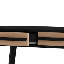 Design Schreibtisch in Schwarz mit Eiche - Diadani