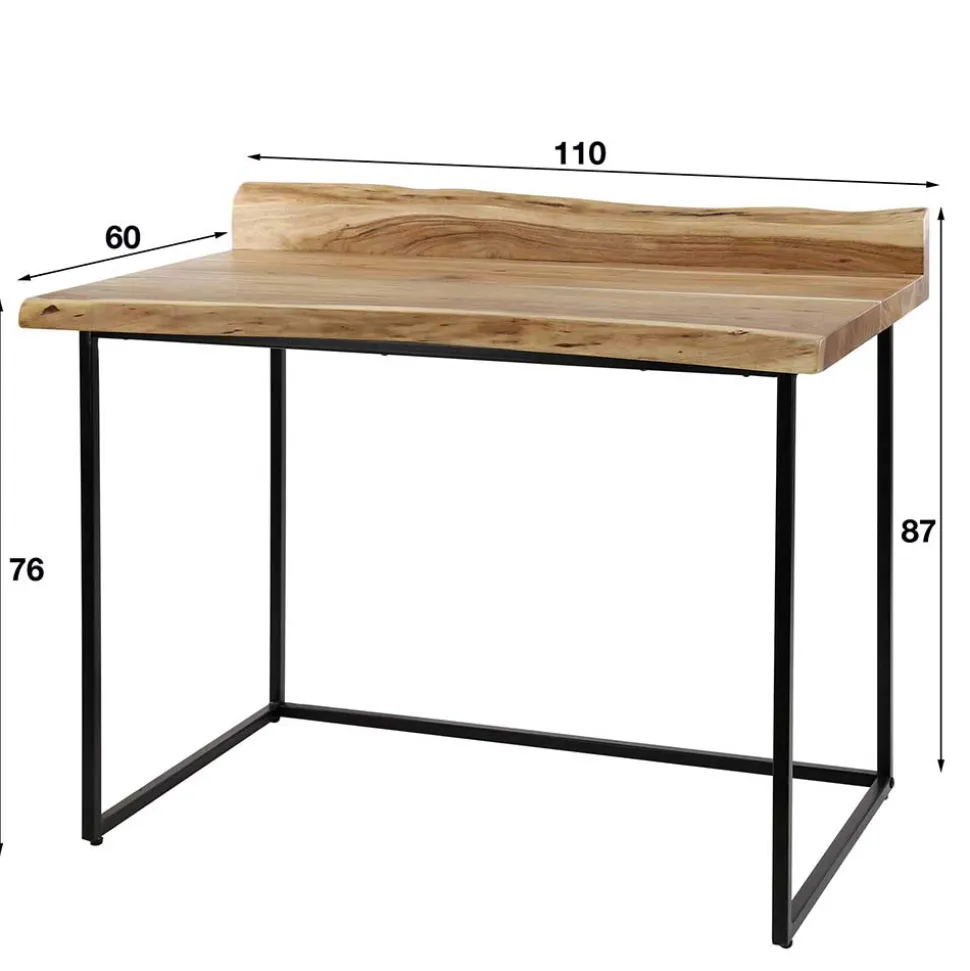 Design Schreibtisch mit Naturkanten aus Akazie - Ilmany