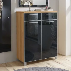 Design Schuhschrank Lalaika in Eiche Bianco Anthrazit