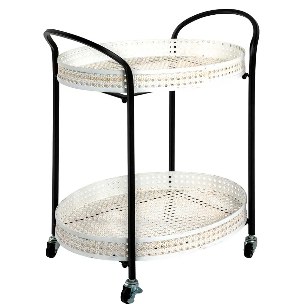 Design Servierwagen mit zwei ovalen Ablagen - Praga