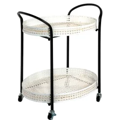 Design Servierwagen mit zwei ovalen Ablagen - Praga