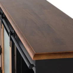 Design Sideboard aus Mangoholz und Metall - Aglia