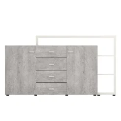Design Sideboard in Beton Optik & Weiß - Venatio