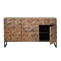 Design Sideboard in Bronze und Mango Natur - Bensez