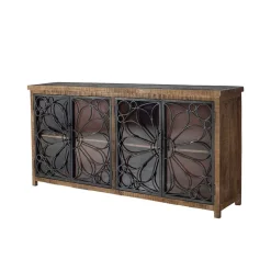 Design Sideboard mit vier Glas Metalltüren - Everton