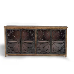 Design Sideboard mit vier Glas Metalltüren - Everton