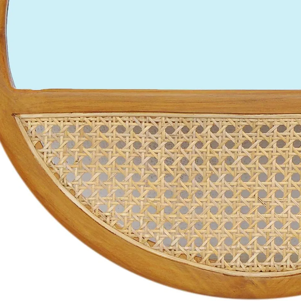 Design Spiegel aus Teak & Rattan - Vilrada