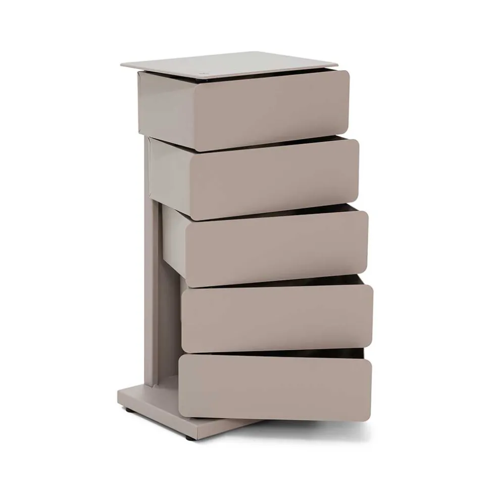 Design Stahlkommode in Taupe - Gioja