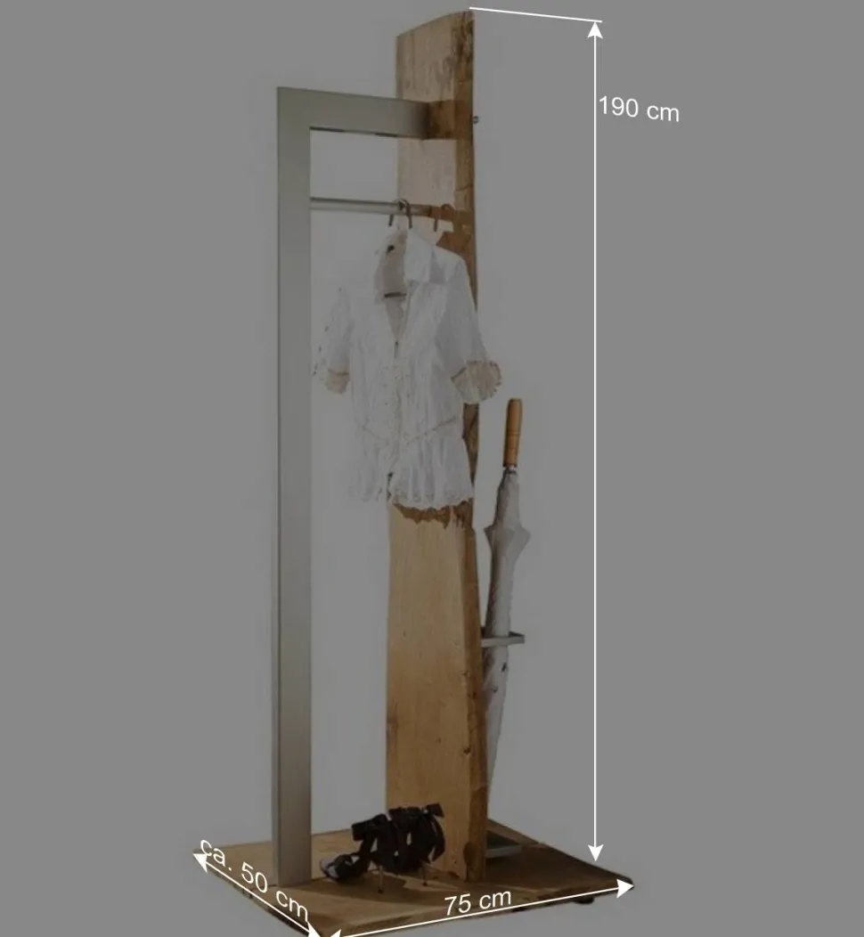 Design Standgarderobe aus Metall & Eiche - Avidora