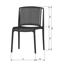 Design Stapelstühle in Schwarz - Live (4er Set)