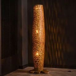 Design Stehleuchte aus Teak Massivholz - Niridena