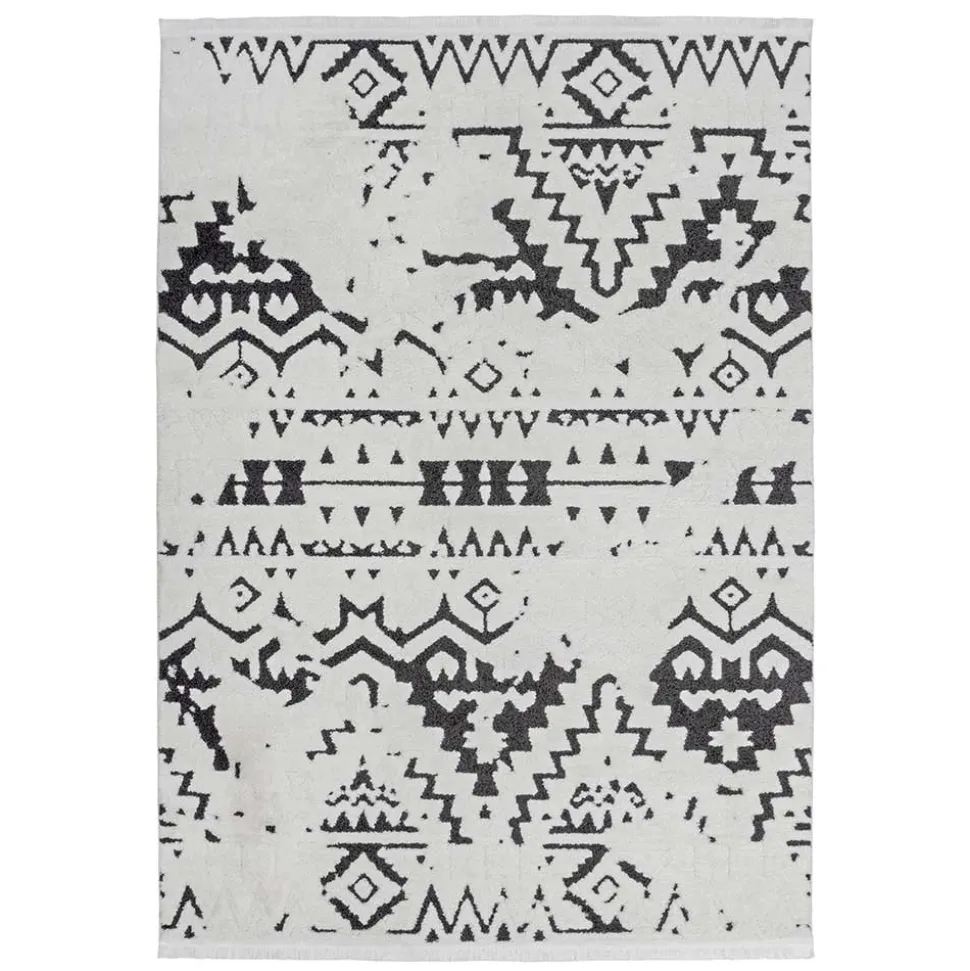 Design Teppich mit Ethno Muster zweifarbig - Girona