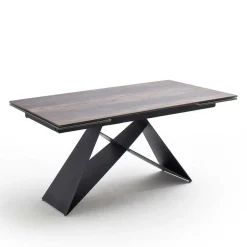 Design Tisch mit Keramikplatte Holz Optik - Cateyna