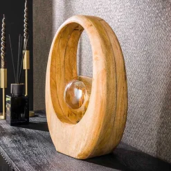 Design Tischleuchte aus Mangobaum - Vakanza