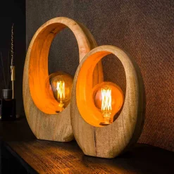 Design Tischleuchte aus Mangobaum - Vakanza