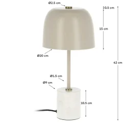 Design Tischleuchte in Beige Metall - Cemzaja