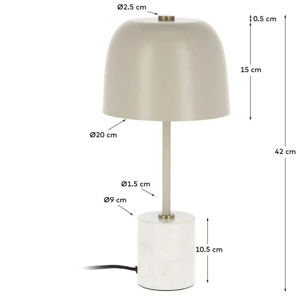 Design Tischleuchte in Beige Metall - Cemzaja