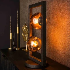 Design Tischleuchte mit zwei Glas Kugelschirmen - Melira