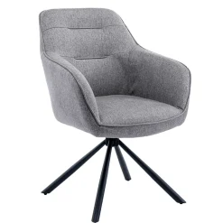 Design Tischsessel drehbar in Grau - Fiorenca (2er Set)