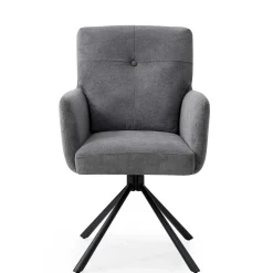 Design Tischsessel in Grau - drehbar - Portland S (2er Set)