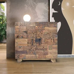 Design Türen-Kommode aus Mangoholz rustikal - Lacid