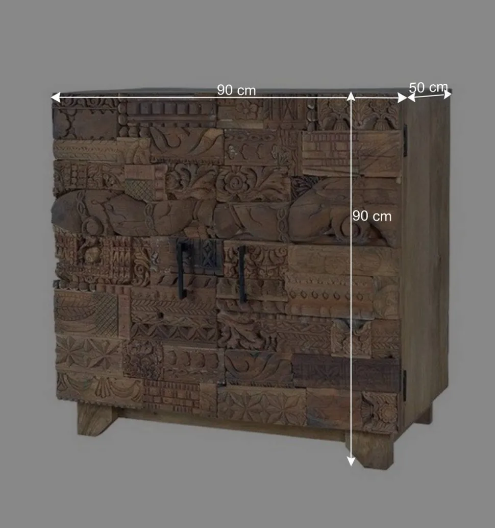 Design Türen-Kommode aus Mangoholz rustikal - Lacid