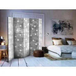 Design Trennwand Weiße Sterne & Beton - Still