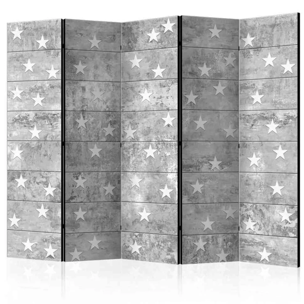 Design Trennwand Weiße Sterne & Beton - Still
