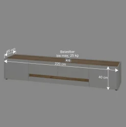 Design TV Board in Weiß & Wildeiche Optik - Nonessia