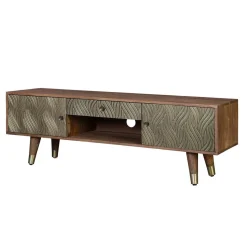 Design TV Kommode aus Mangoholz und Metall - Filurina