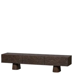 Design TV Lowboard aus Mangoholz in Walnuss Braun - Glancossa