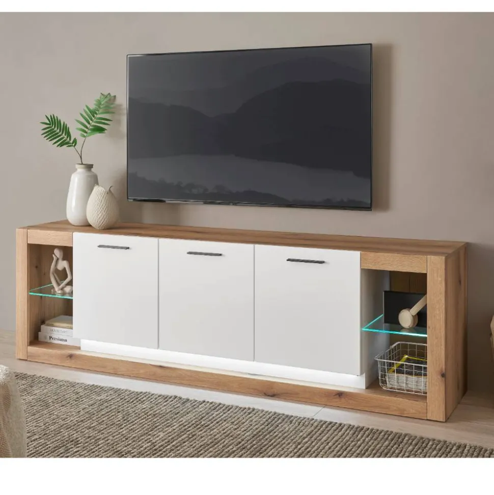 Design TV-Lowboard mit vier offenen Fächern - Adejano