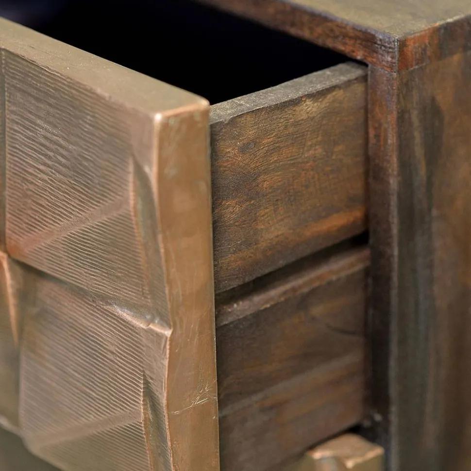 Design Vertiko in Bronze und Mango Natur - Bensez