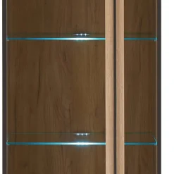 Design Vitrine in Holzoptik Eiche Natur - Brocus