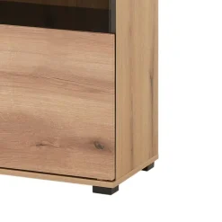 Design Vitrine in Holzoptik Eiche Natur - Brocus