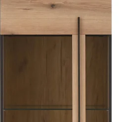 Design Vitrine in Holzoptik Eiche Natur - Brocus