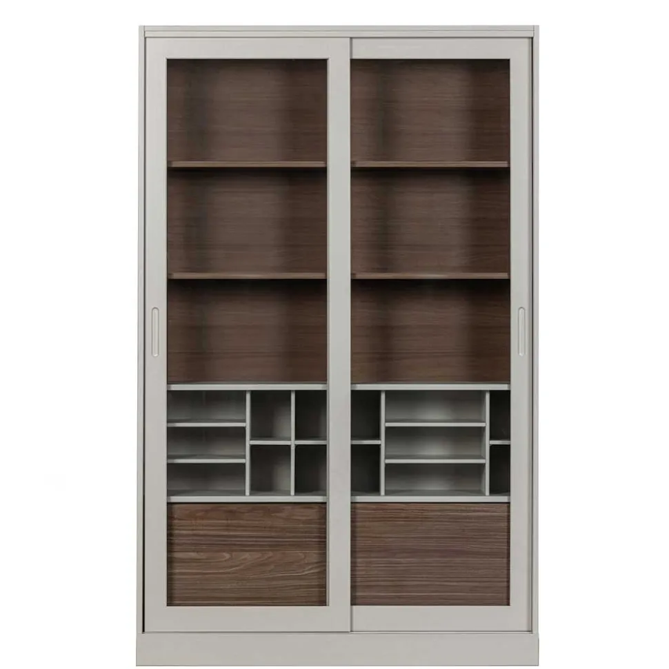 Design Vitrinenschrank mit Glas-Schiebetüren - Cretasa