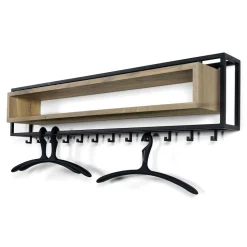 Design Wandgarderobe aus Eiche & Stahl - Acke