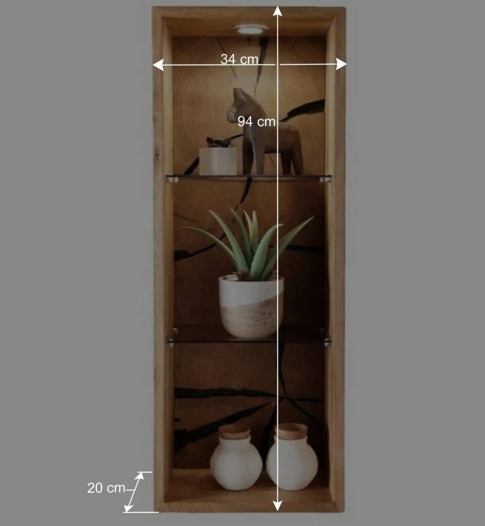 Design Wandregal mit zwei Glasböden - Acapella