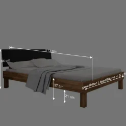 Design Wildeiche Bett & Nachttische - Olbysca (dreiteilig)