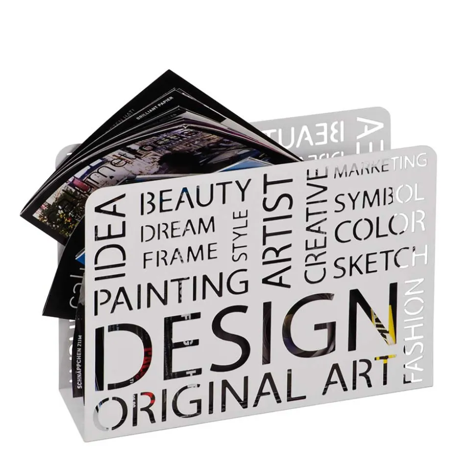 Design Zeitungsständer Agneta in Weiß