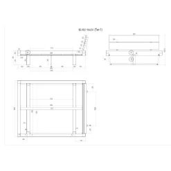 Design-Balkenbett mit Polsterkopfteil - Kalastania